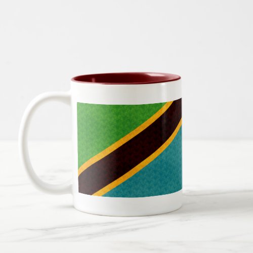 Vintage Pattern Tanzanian Flag Two_Tone Coffee Mug