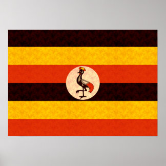 Vintage Pattern Ugandan Flag Poster