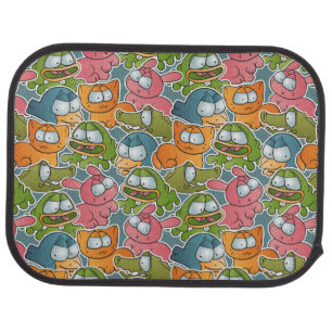 Vintage pattern with cartoon animals car mat