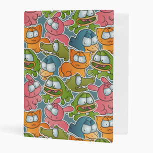 Vintage pattern with cartoon animals mini binder