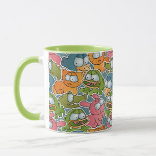 Vintage pattern with cartoon animals mug