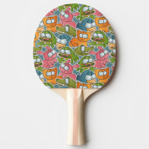 Vintage pattern with cartoon animals Ping-Pong paddle