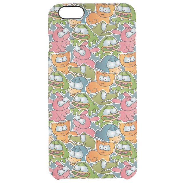 Vintage pattern with cartoon animals uncommon iPhone case (Back)