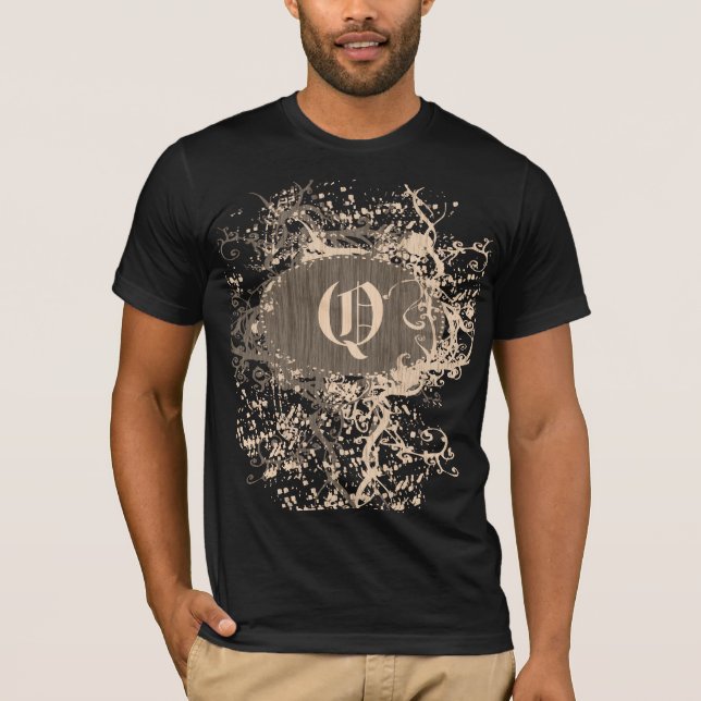 Vintage Pattern with Monogram Letter Q T-Shirt (Front)