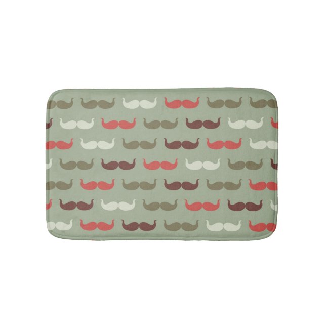 Vintage pattern with mustache bath mat (Front)
