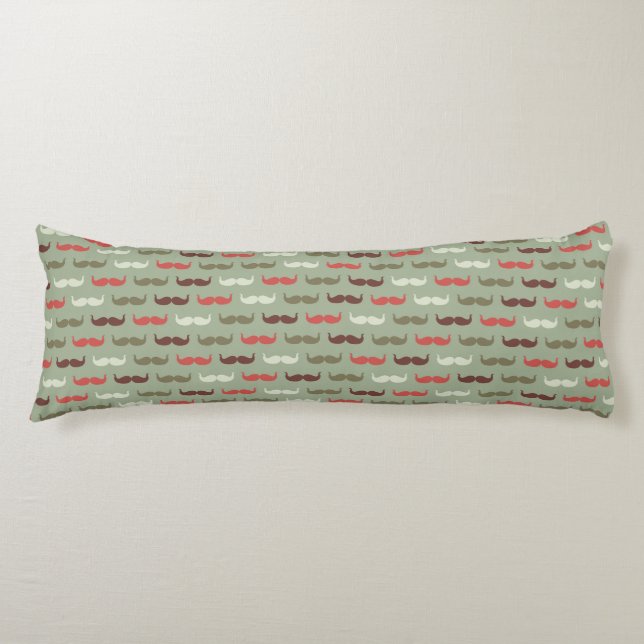 Vintage pattern with mustache body pillow (Front)