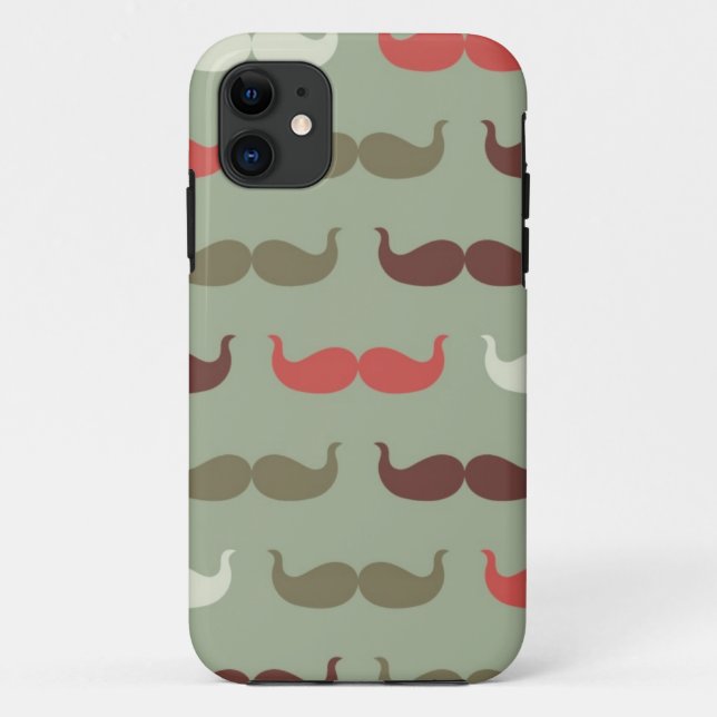 Vintage pattern with mustache Case-Mate iPhone case (Back)