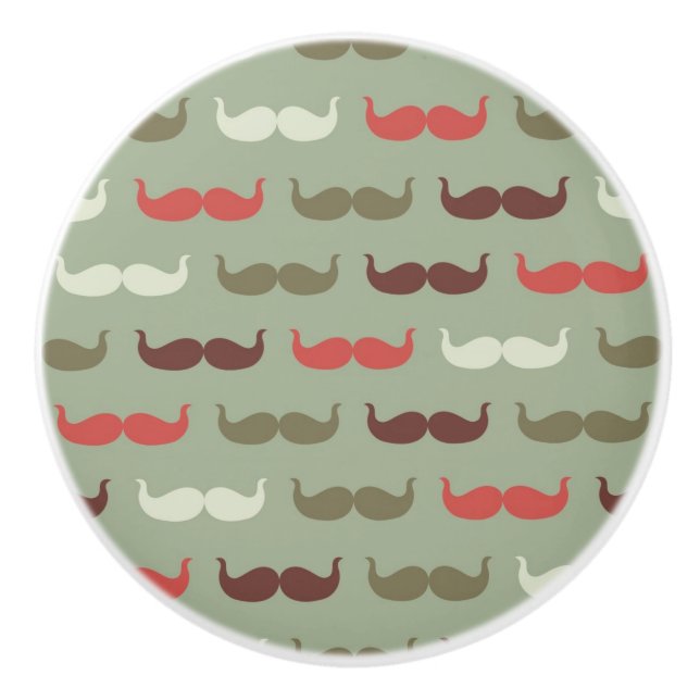 Vintage pattern with mustache ceramic knob (Front)