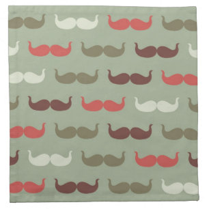 Vintage pattern with mustache cloth napkin