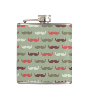 Vintage pattern with mustache flask