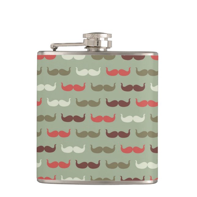 Vintage pattern with mustache flask (Front)