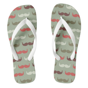 Vintage pattern with mustache flip flops