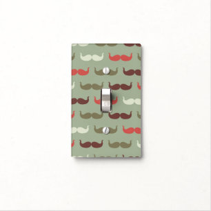 Vintage pattern with mustache light switch cover