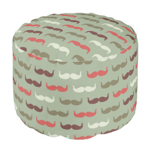 Vintage pattern with mustache pouf