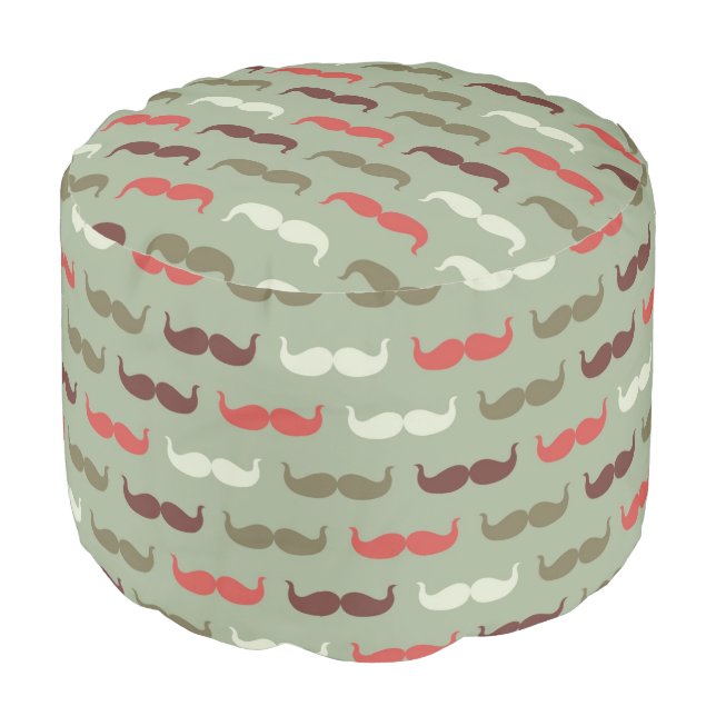 Vintage pattern with mustache pouf (Angled Front)