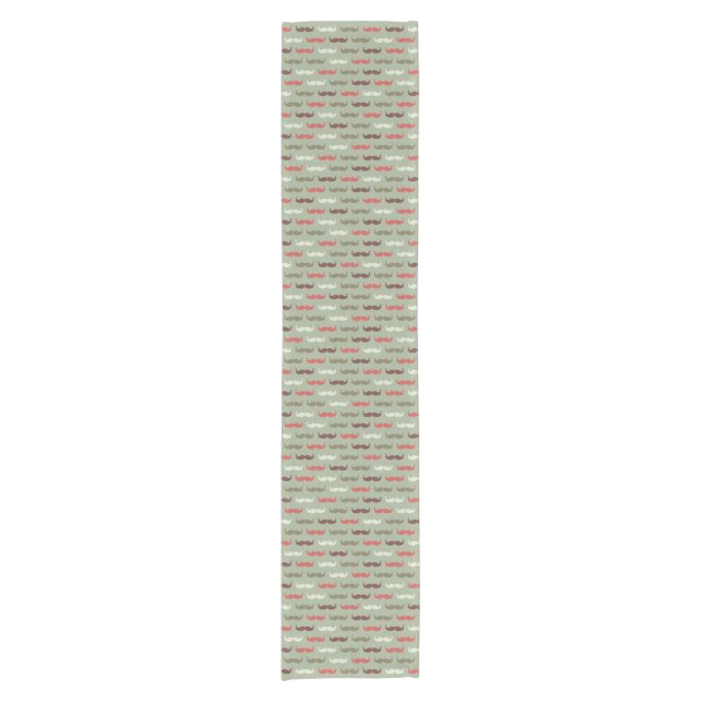Vintage pattern with mustache short table runner (Front)
