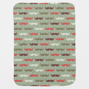 Vintage pattern with mustache swaddle blanket