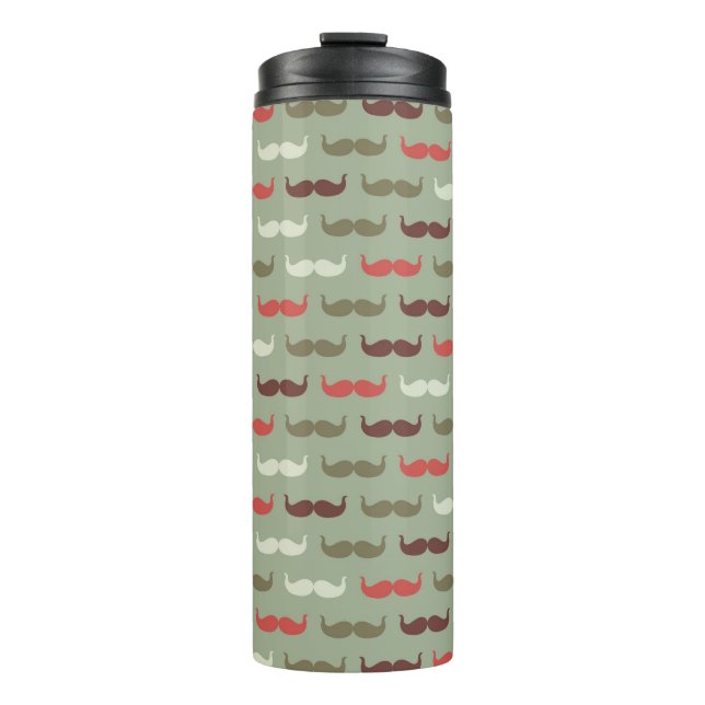 Vintage pattern with mustache thermal tumbler (Front)
