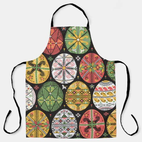 vintage pattern with pysanky Easter eggs pattern Apron