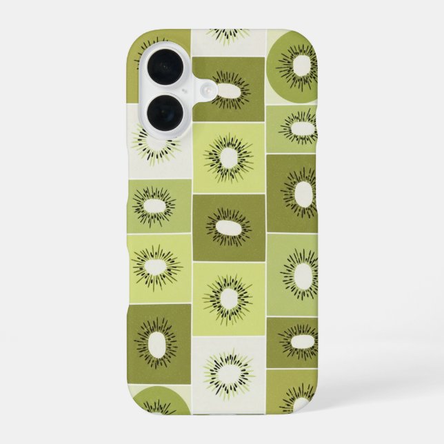 Vintage Pattern with Sliced Kiwis iPhone Case (Back)