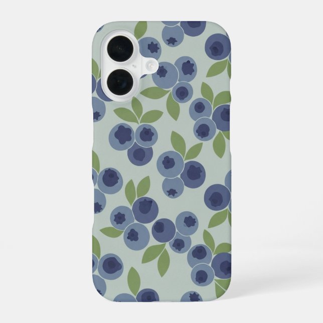Vintage Pattern with Stylized Blueberries iPhone Case (Back)