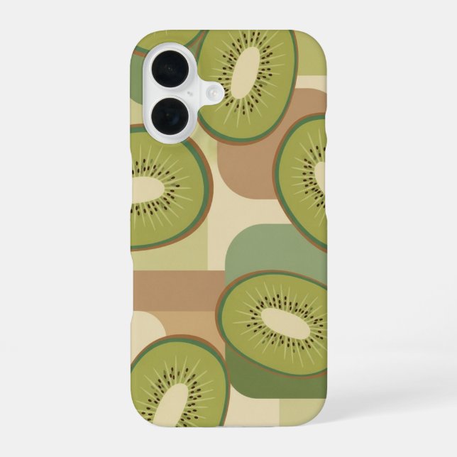 Vintage Pattern with Stylized Kiwis iPhone Case (Back)