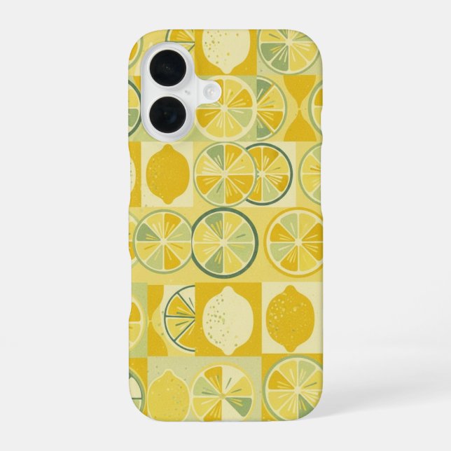Vintage Pattern with Stylized Lemons iPhone Case (Back)