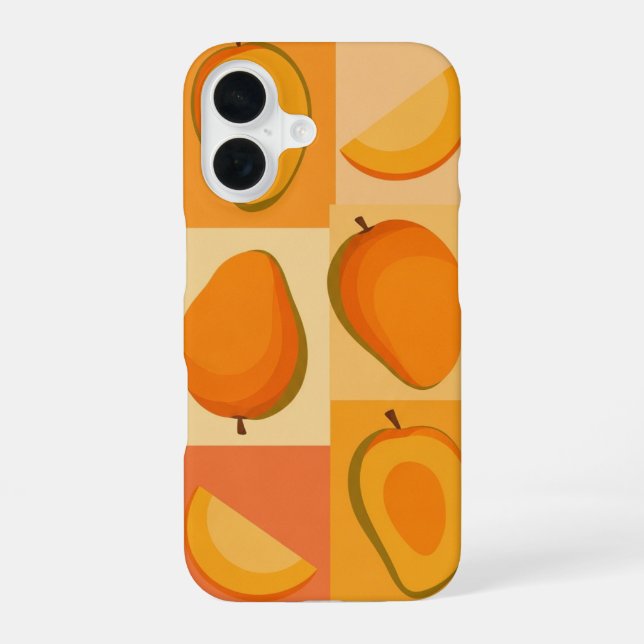 Vintage Pattern with Stylized Mangoes iPhone Case (Back)