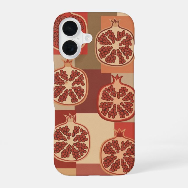 Vintage Pattern with Stylized Pomegranates iPhone Case (Back)
