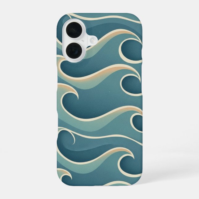 Vintage Pattern with Stylized Waves iPhone Case (Back)