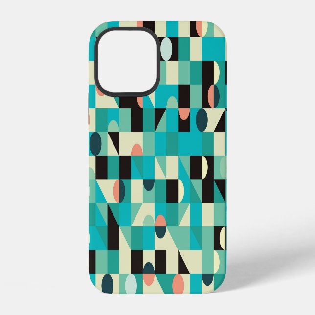Vintage pattern with triangles and circles. iphone case (Back)