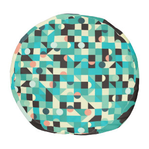 Vintage pattern with triangles and circles. pouf