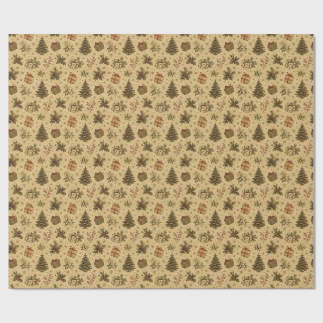 vintage pattern wrapping paper  (Flat)