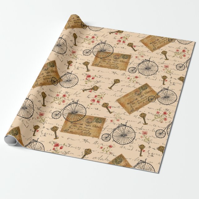 vintage pattern wrapping paper (Unrolled)