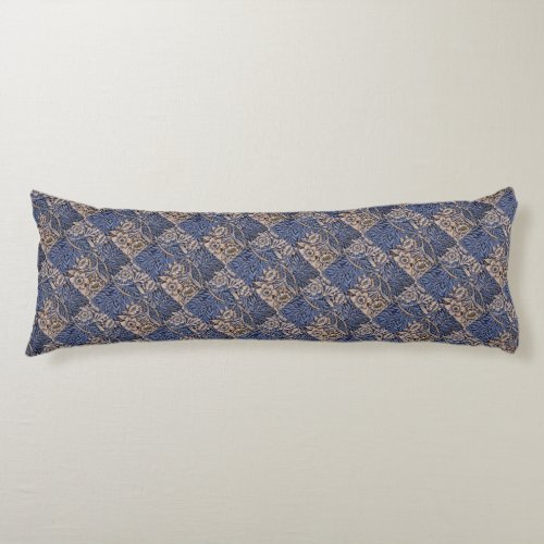Vintage Patterned Blue and Gold Body Pillow