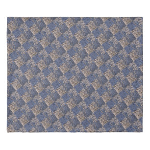 Vintage Patterned Blue and Gold Duvet Cover