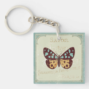 Vintage Patterned Butterfly Keychain