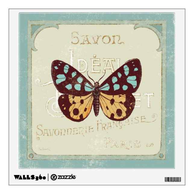 Vintage Patterned Butterfly Wall Sticker (Front)