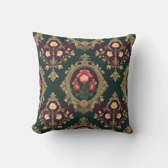 vintage patterns throw pillow (Front)