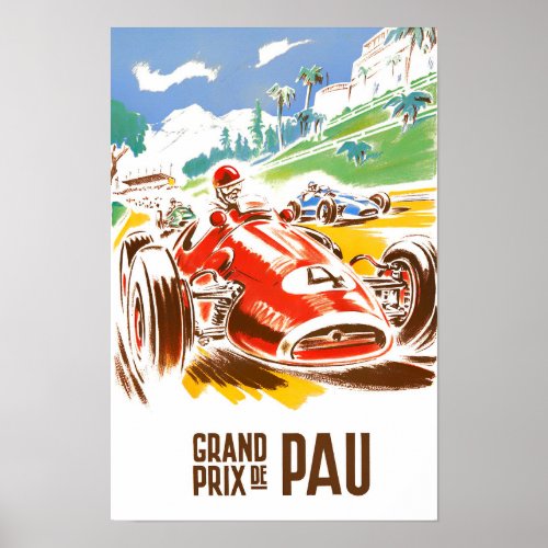 Vintage Pau Grand Prix Poster