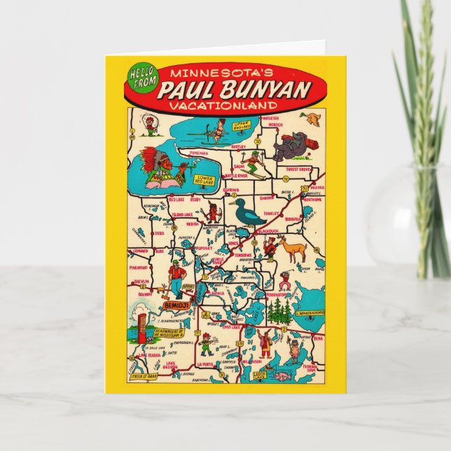 Vintage Paul Bunyan's Miinesota Card (Front)