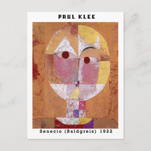 Vintage Paul Klee Face Abstract Art Bauhaus Postcard (Front)