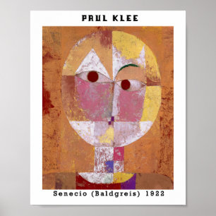 Vintage Paul Klee Face Abstract Art Bauhaus Poster