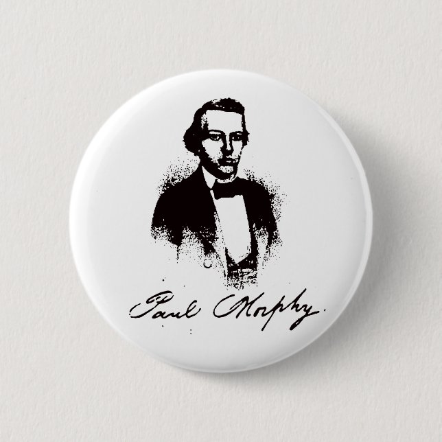 Vintage Paul Morphy Signature Poster Button (Front)