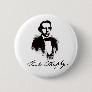 Vintage Paul Morphy Signature Poster Button