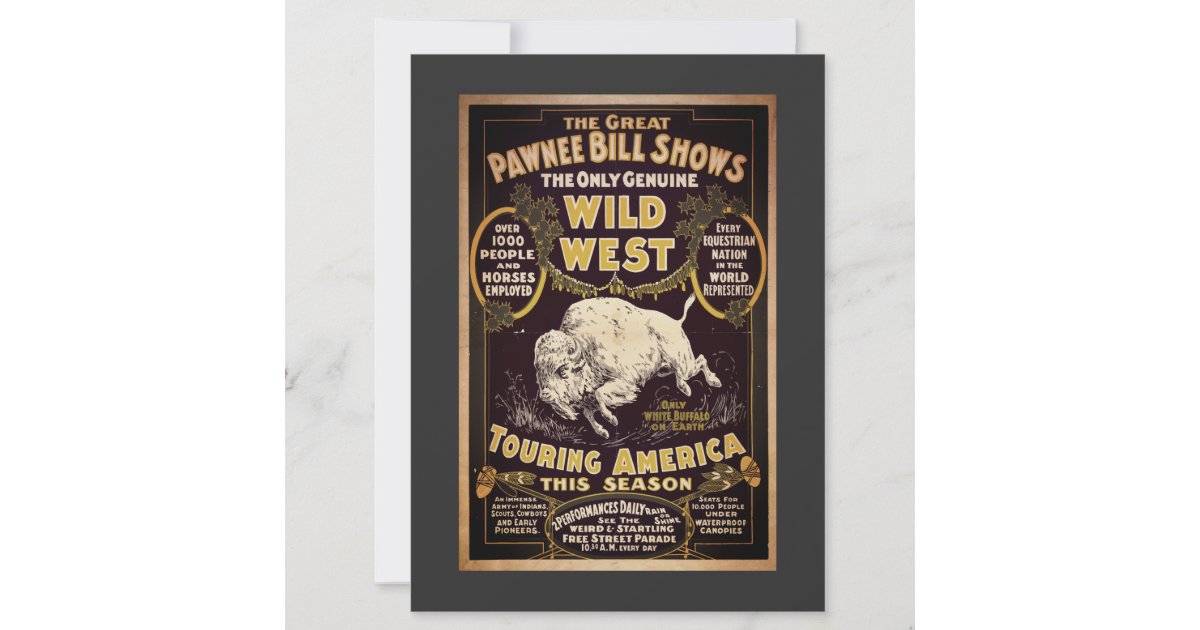 Vintage Pawnee Bill Wild West Show Flat Card | Zazzle