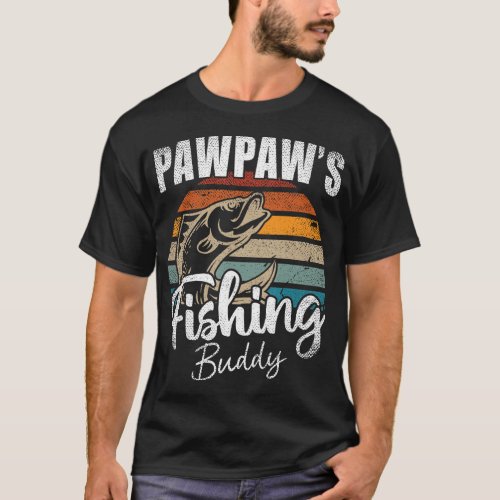 Vintage Pawpaws Fishing Buddy Kids Funny Retro Su T_Shirt