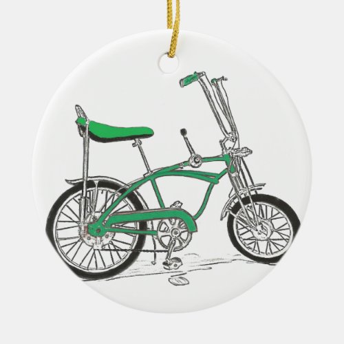 Vintage Pea Picker Green Sting Ray Bike Bicycle Ceramic Ornament