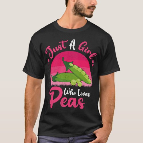 Vintage Pea Vegetable Lover Just A Girl Who Loves  T_Shirt