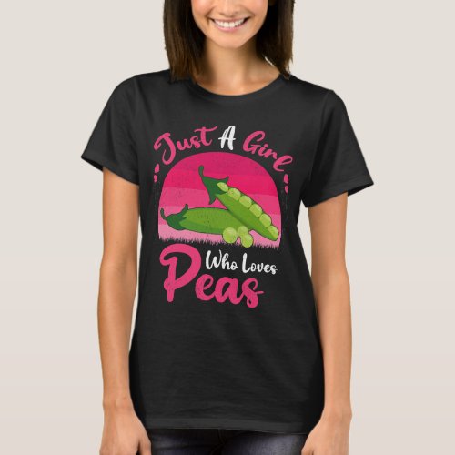 Vintage Pea Vegetable Lover Just A Girl Who Loves  T_Shirt